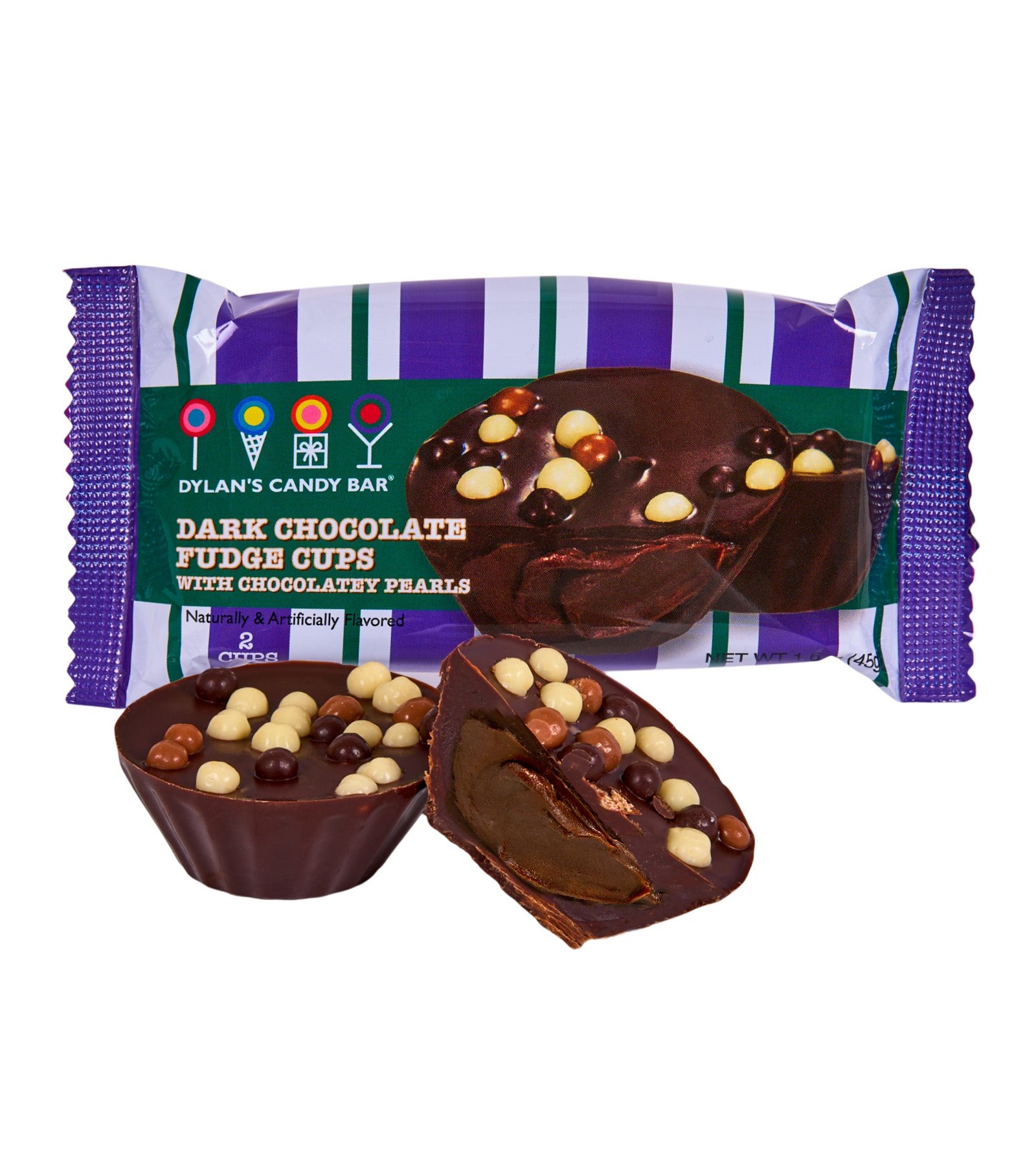 Dark Chocolate Fudge Cups with Chocolatey Pearls